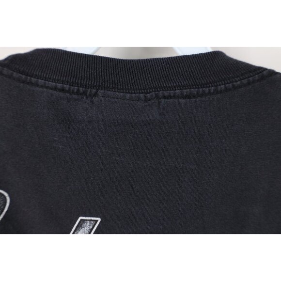 Vintage Y2K Harley Davidson Mens 2XL Faded Spell Out Big Logo T-Shirt Black - Picture 11 of 16